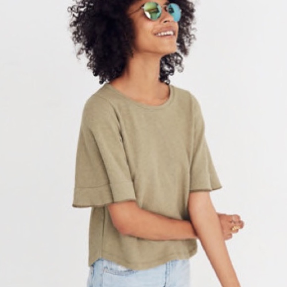 Madewell texture & thread flutter sleeve top
